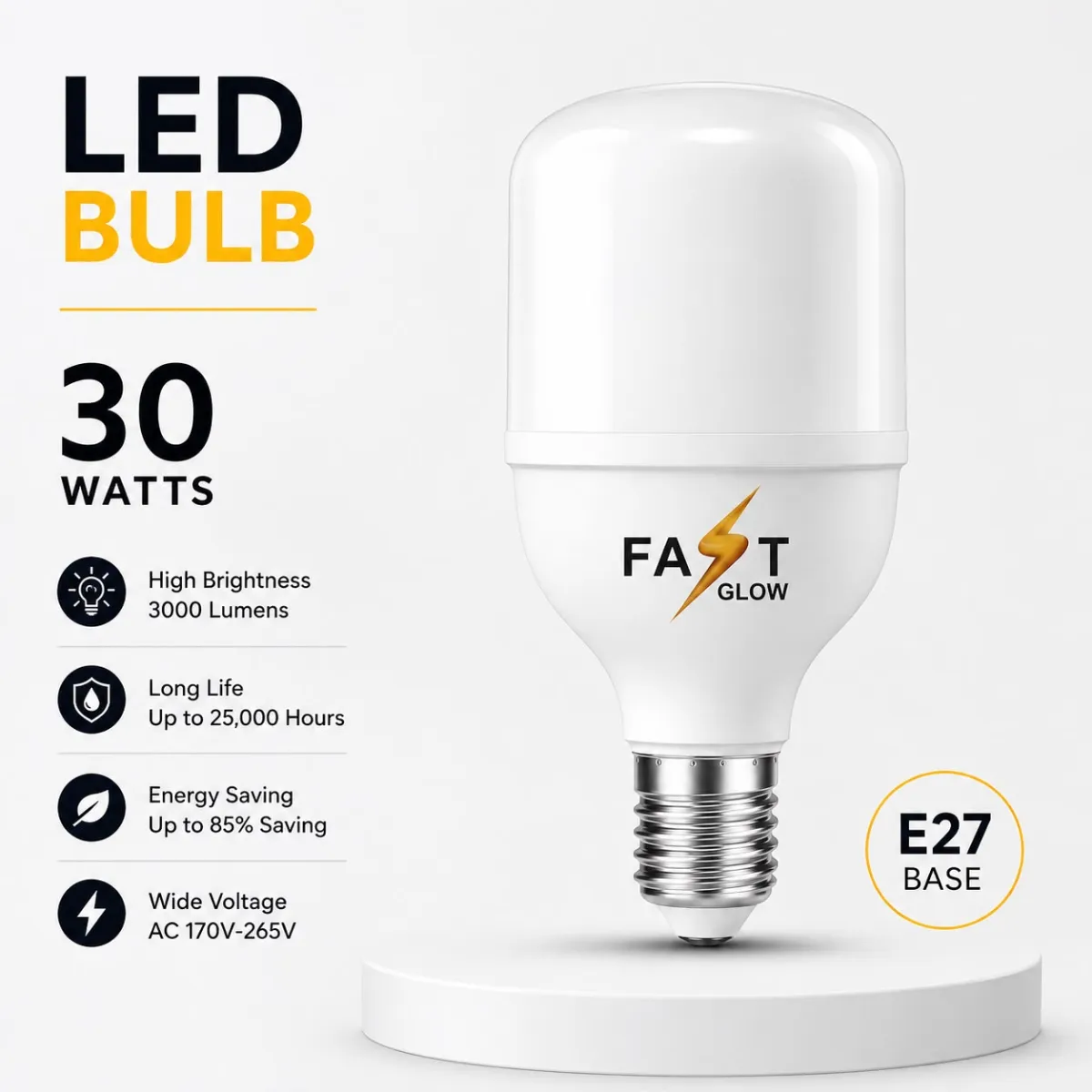 FastGlow LED Bulb – 30W