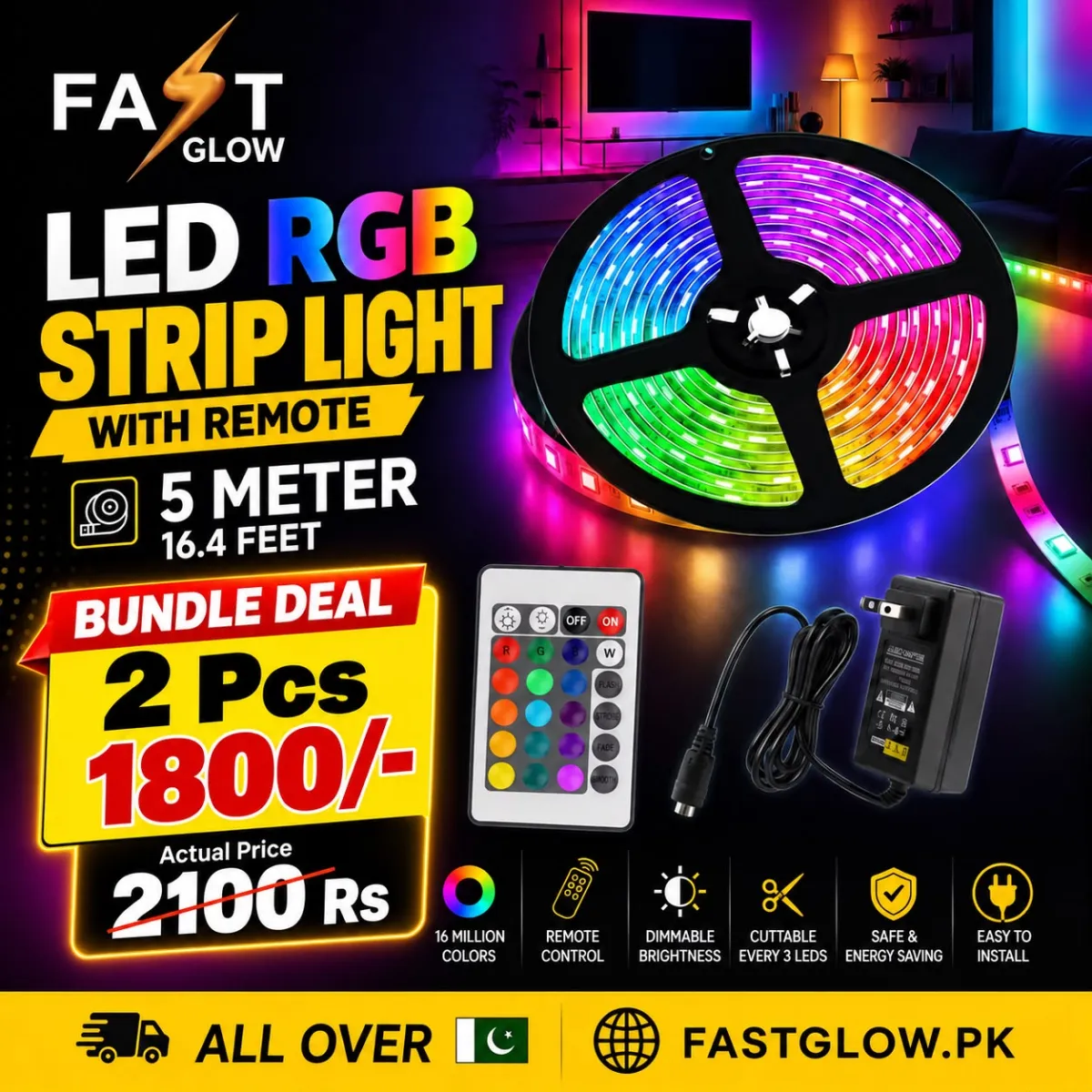 LED Strip – RGB, 5 Meter 2 pcs