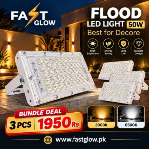 50W Flood LED Light - 3 Pcs Bundle